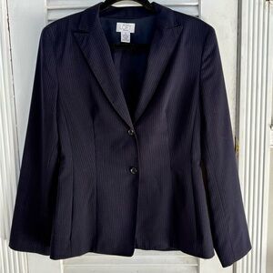 LOFT Women's Navy Pinstripe Blazer